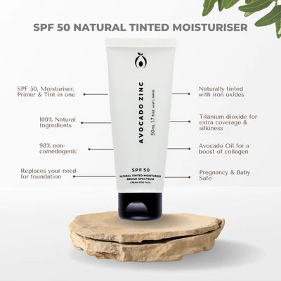 AVOCADO ZINC SPF 50 NATURAL TINTED MOISTURISER